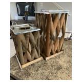 WOODEN CANDLEHOLDERS