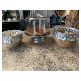 WOODEN BOWLS & DISPLAY SERVING TRAY