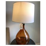 BURNT ORANGE GLASS LAMPS- 28"H