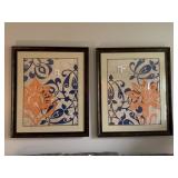 BLUE/ORANGE PRINTS- 34"W X 40"H