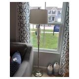 SILVER FLOOR LAMP- 65"H