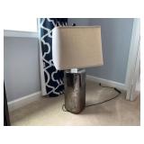 SILVER/AMBER MIRRORED LAMP- 30"H