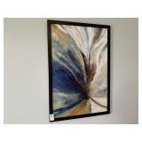 MULTICOLOR FRAMED PAINTING- 26"W X 37.75"H