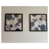 SQUARE BLUE CIRCLE PRINTS- 26"