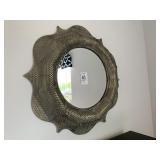 GOLD FLORAL WALL MIRROR- 29"DIA