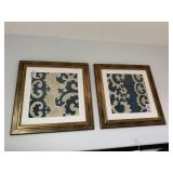 GOLD-FRAMED SQUARE NAVY PRINTS