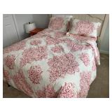 FULL BEIGE/PINK BEDDING- 8PC