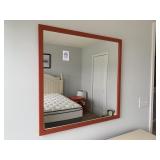 SQUARE ORANGE WALL MIRROR- 32"