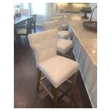 UPHOLSTERED MADISON PARK BAR STOOLS, CREAM ON