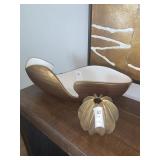 DECO GOLD BOWL & ORB 2PC