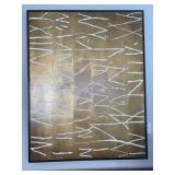 GOLD & WHITE CANVAS 43.5"W X 55"L