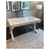 WHITE WOOD DESK 56"L X 29"W X 31"H