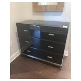 BLACK LACQUER CHEST OF DRAWERS 17.5"D X 35"W X