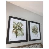 GREEN & GOLD FLORAL PRINTS 2PC 27.5" X 23.5"