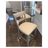 WOODEN BAR STOOLS W/ WHITE CUSHION 37"H X 22"D X