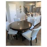 DK BROWN WOOD ROUND BROYHILL PEDESTAL DINING