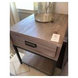 WOOD & METAL END TABLE W/ DRAWER 20"W X 26"L X