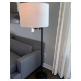 DK METAL STANDING LAMP W/ CREAM SHADE 62"H