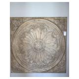 DECO SQUARE METAL IMPRINT ART 37" X 37"