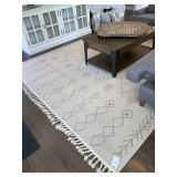 CREAM W/ PATTERN AREA RUG 147" X 110"