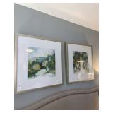 YELLOW & BLUE PRINTS 2PC 30" X 30"