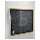 YELLOW SUNBURST PRINT 27.5" X 27.5"