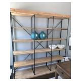 WOOD & METAL BOOKSHELF 70"L X 15"D X 78"H