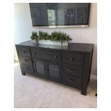 DK BROWN WOOD HUTCH 66"L X 21"W X 33"H