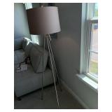 METAL STANDING LAMP W/ TAN SHADE 60"H