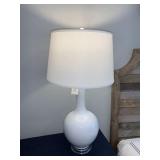 WHITE TABLE LAMPS W/ WHITE SHADES 32"H