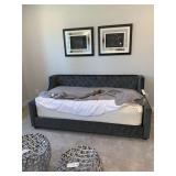 DK GRAY DAYBED W/ TWIN BEMCO MATTRESS