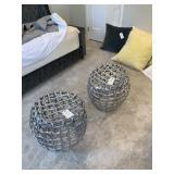 METAL DECO STOOLS 16"DIA X 17"H 2PC