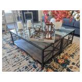 2pc-wood & glass coffee & side table