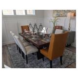 9pc-wood dining table with chairs