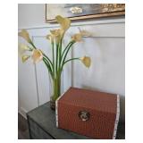 2pc-storage box & faux calla lily flowers