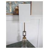 crackled glass & golden side lamp
