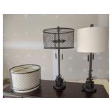 Metal side lamps with interchangeable lamp shades