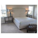 cream king headboard & bed frame