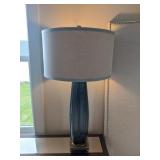blue glass side lamps (crack on top)