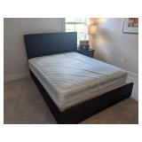 charcoal gray queen headboard and bed frame