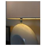 white ceramic side lamp