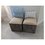 Uttermost weathered ottoman with pillows