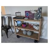 wood console cart
