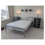 queen metal headboard & bed frame