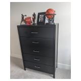 wood black tall dresser