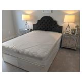 charcoal gray full/queen upholstered headboard