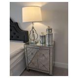 mirrored side tables with 2-doors