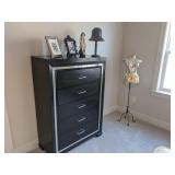"Walter of Wabash" mirror accent black dresser
