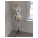 mirrored mosaic female bust mannequin
