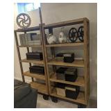 wood shelves with wheels